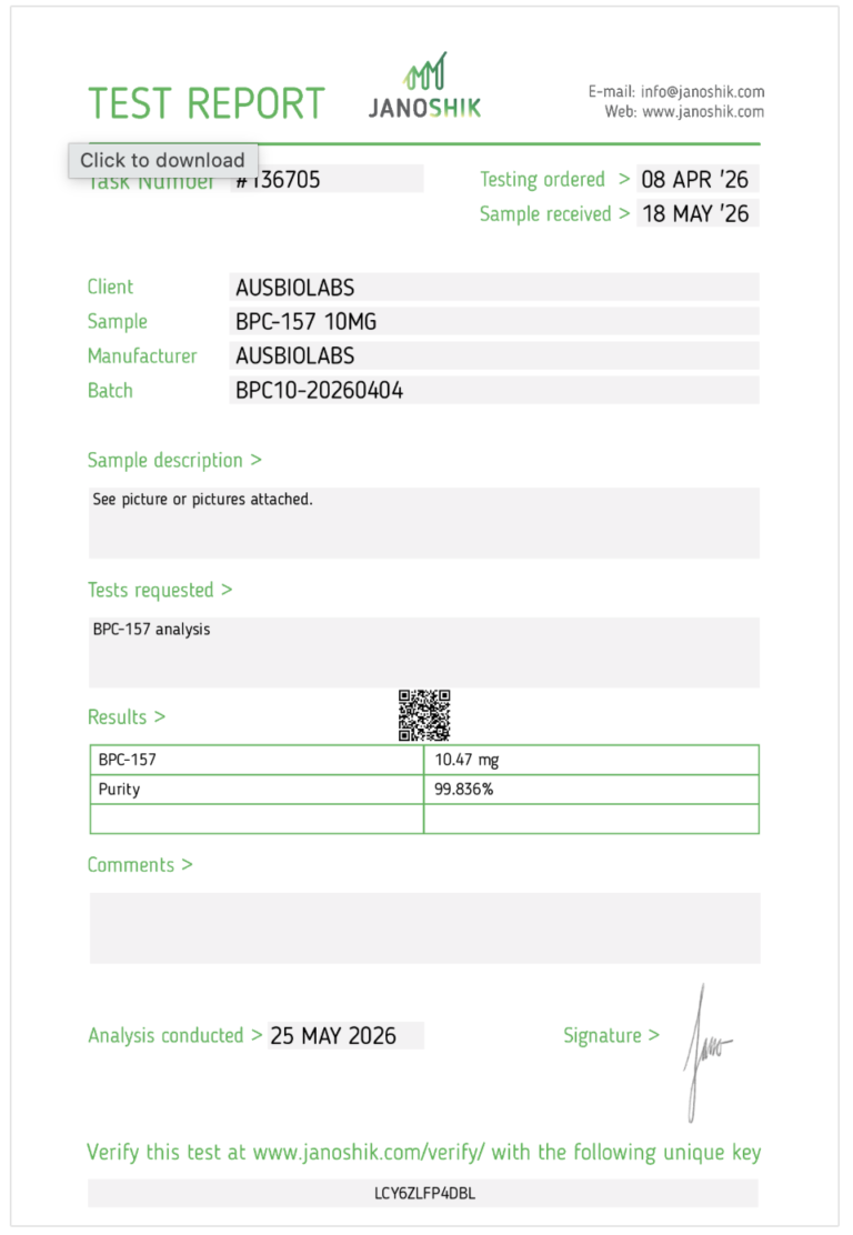 ausbiolabs - bpc157 - australian peptides
